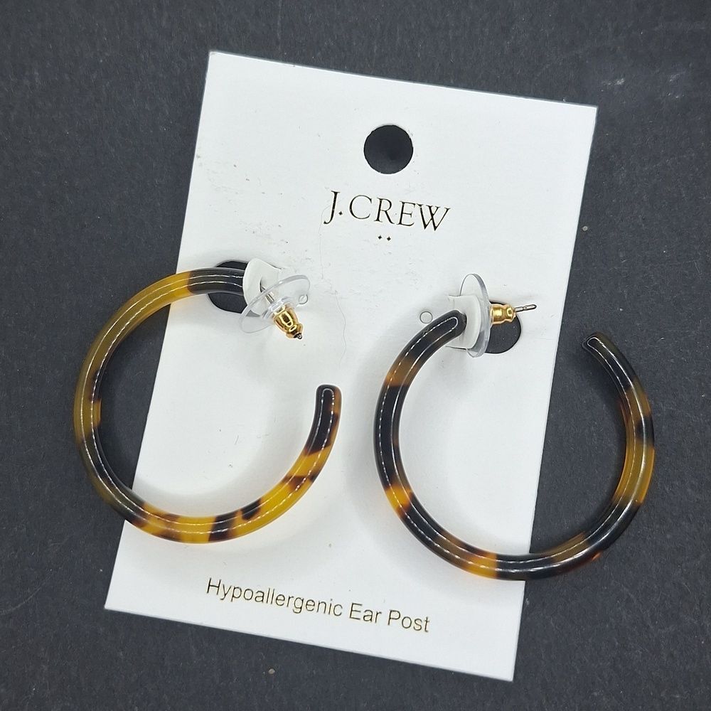 J.crew tortoise shell hoop earrings Hypoallergenic Jewelry